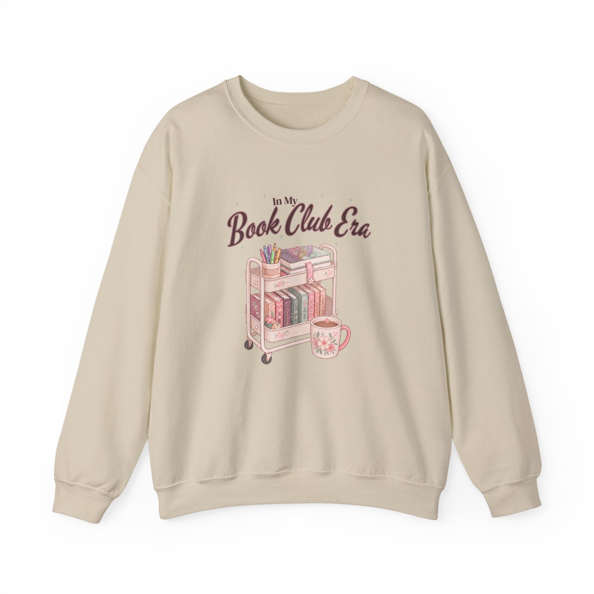 Book Club Era Sweatshirt | Cozy Reading Cart Illustration