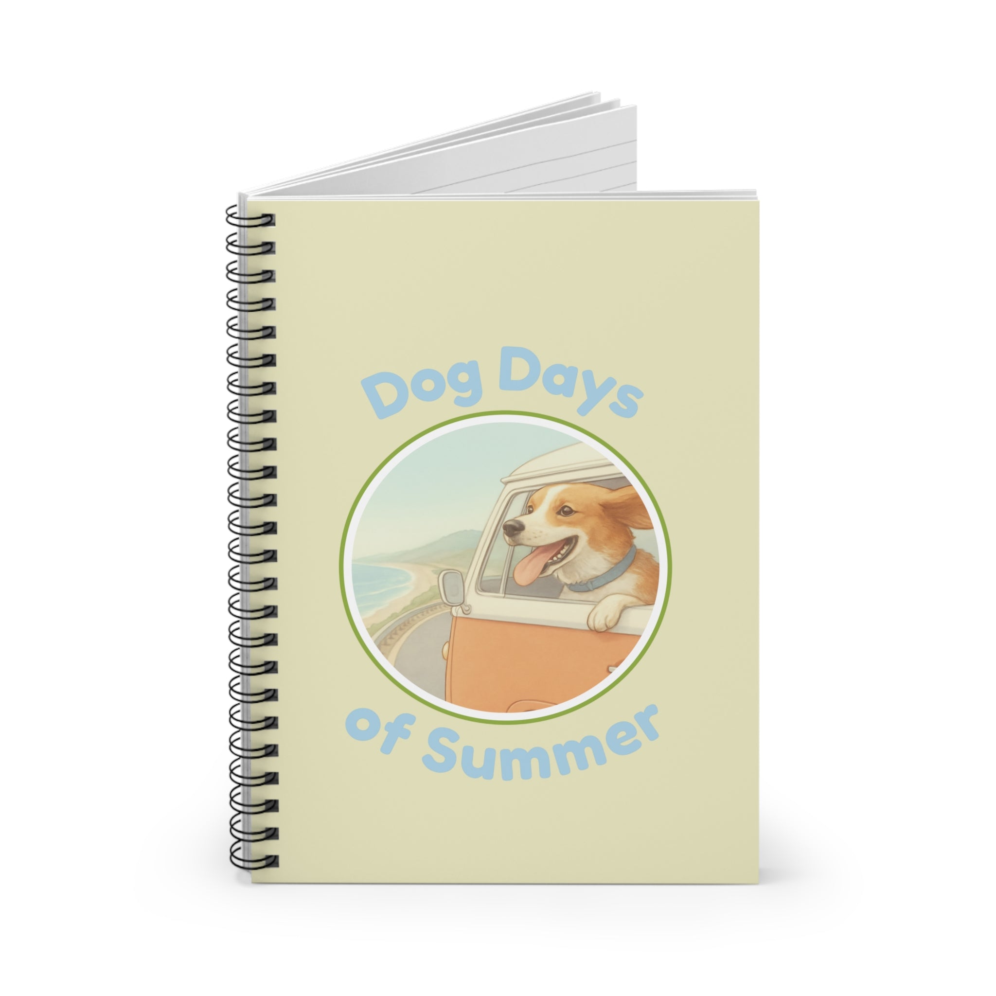 Dog Days of Summer Spiral Notebook — Dog Head Out the Window Ruled Journal