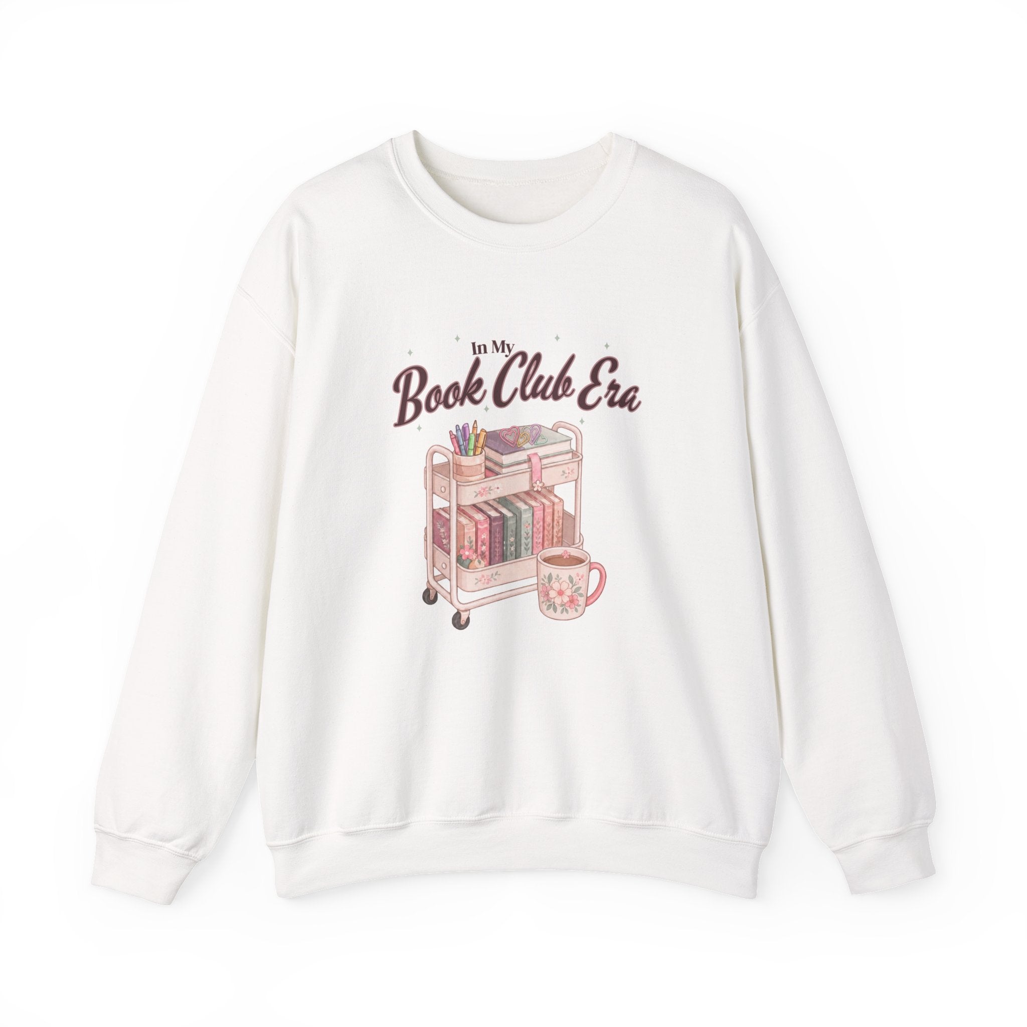Book Club Era Sweatshirt | Cozy Reading Cart Illustration