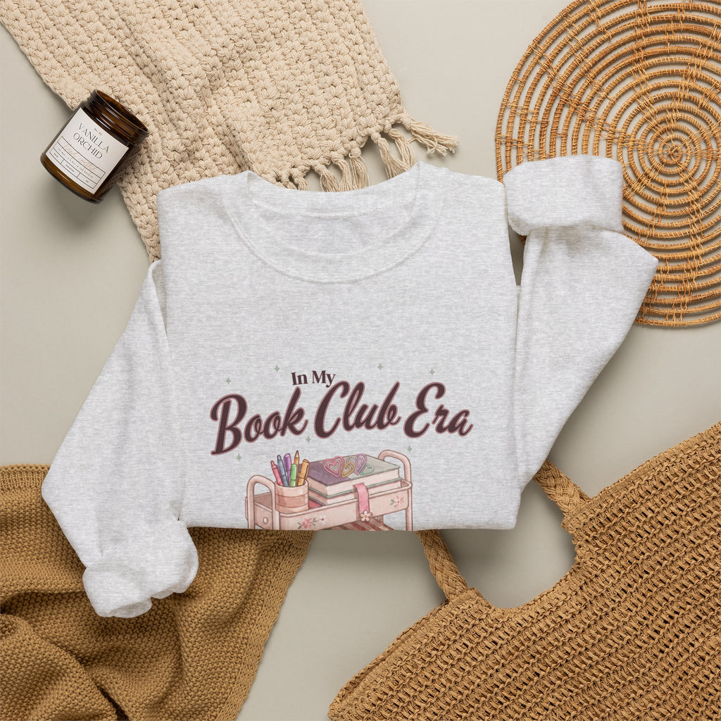 Book Club Era Sweatshirt | Cozy Reading Cart Illustration