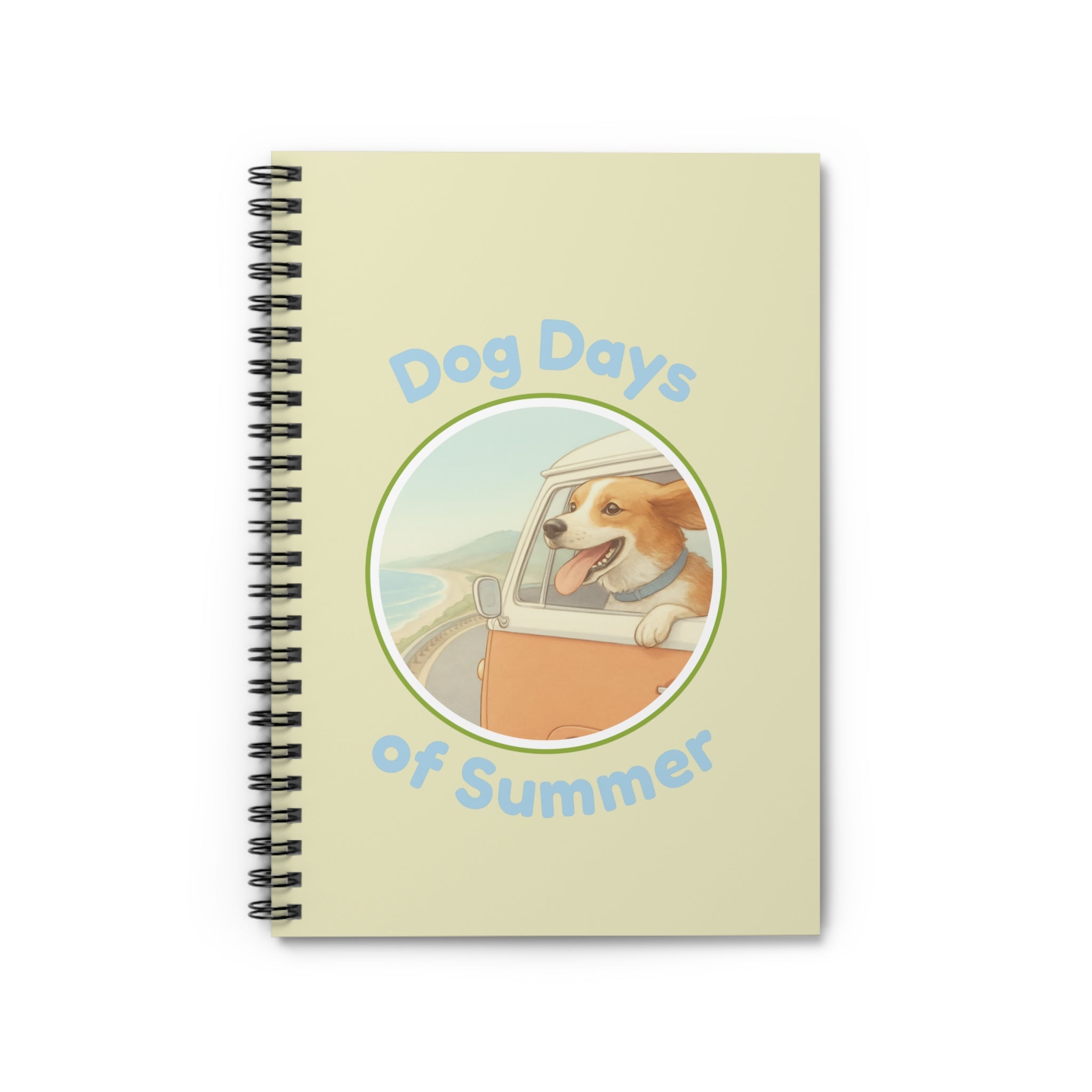 Dog Days of Summer Spiral Notebook — Dog Head Out the Window Ruled Journal