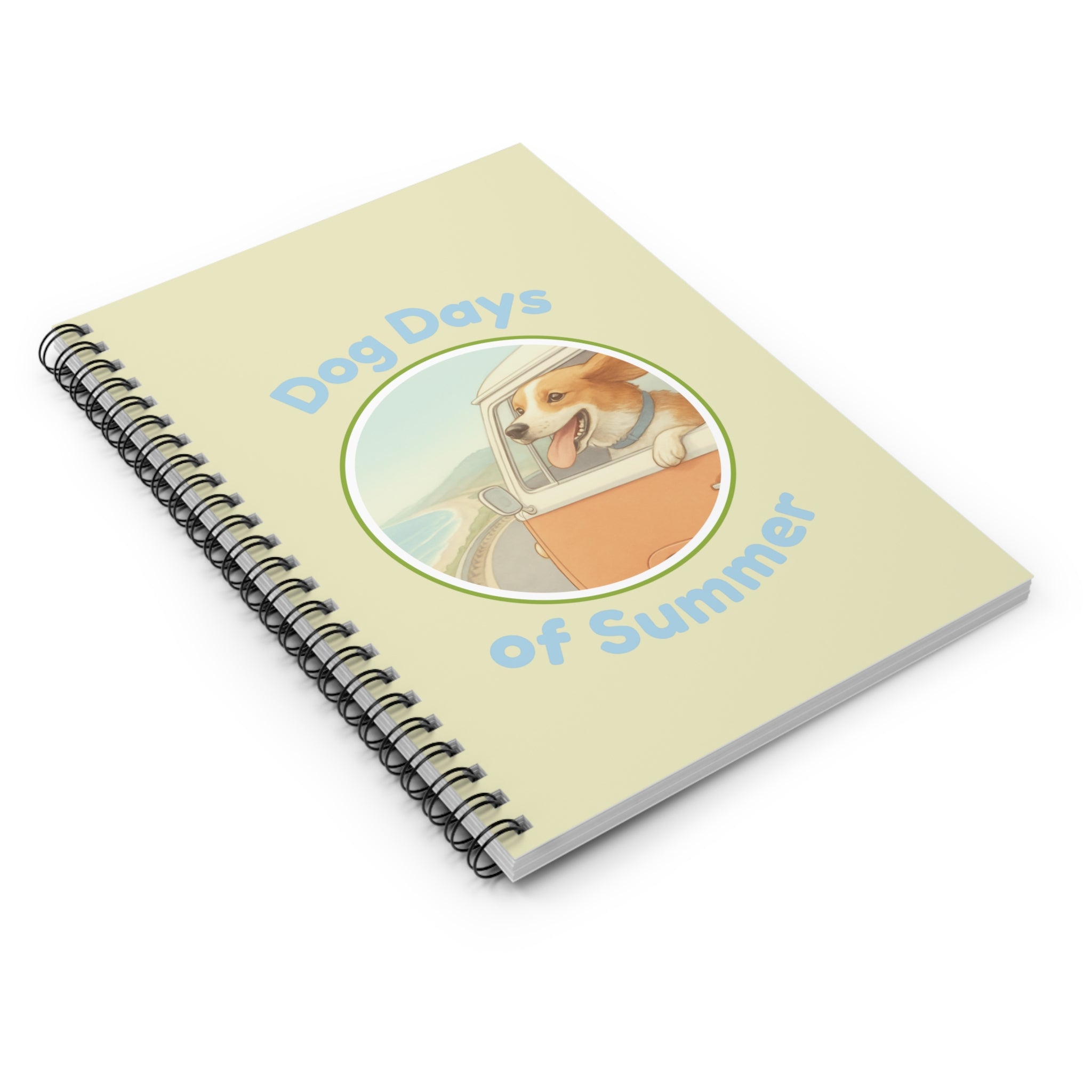 Dog Days of Summer Spiral Notebook — Dog Head Out the Window Ruled Journal